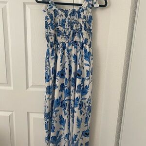 Floral Blue and White Maxi Dress